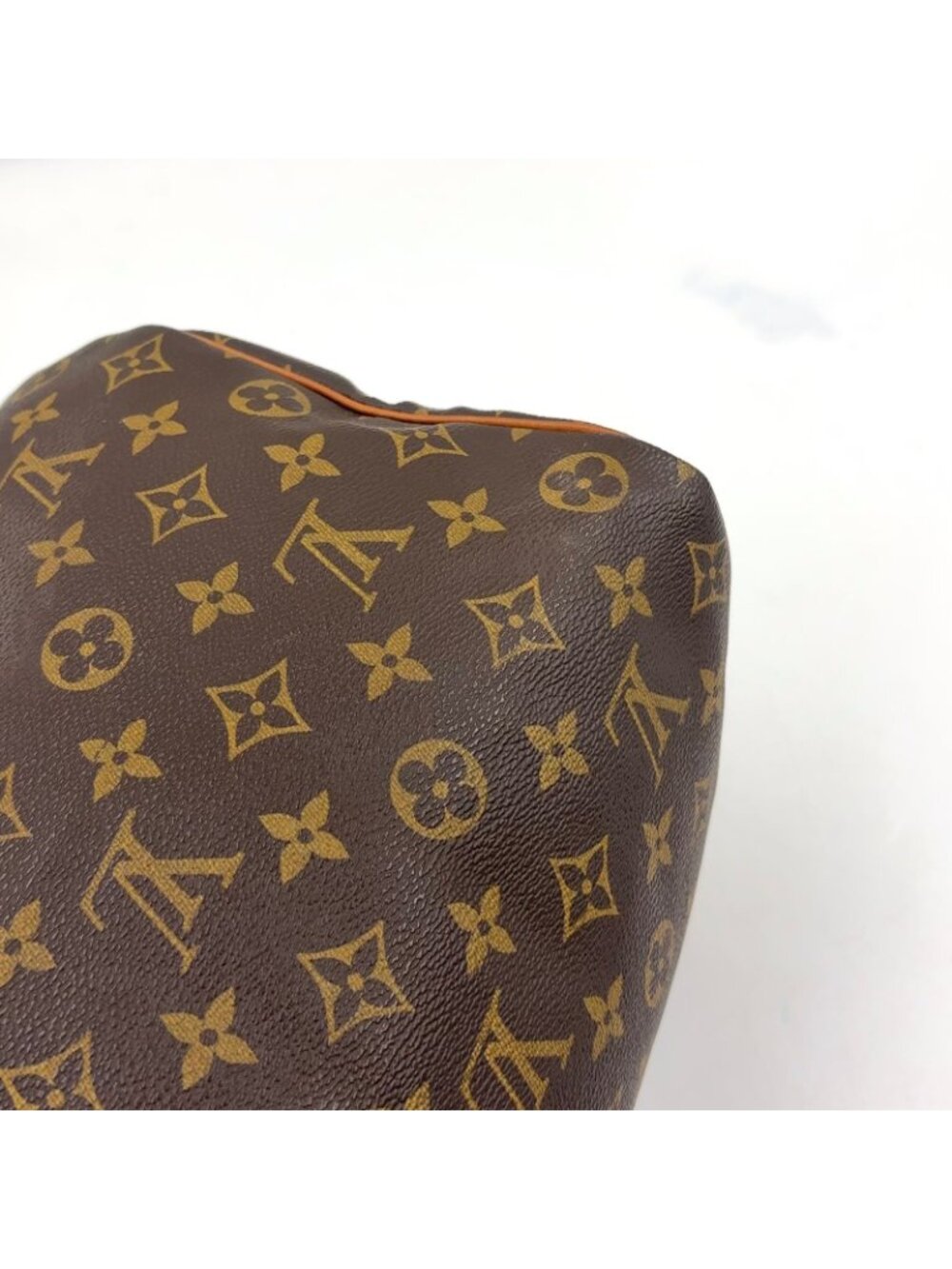 Louis Vuitton Speedy 35 Monogram Leather Brown Handbag Gold - Picture 13 of 15